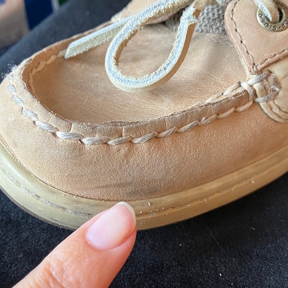 Sperry Top Sider Topsiders tan leather loafers boat shoes laced sides womens 9 - Picture 8 of 16